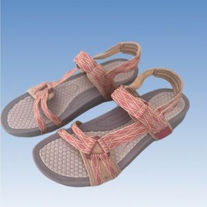 BareTraps Pink and Tan Women's Sandals size 9